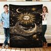 Sun and Moon Flannel Blanket Soft Cozy Throws Napping Travel Use