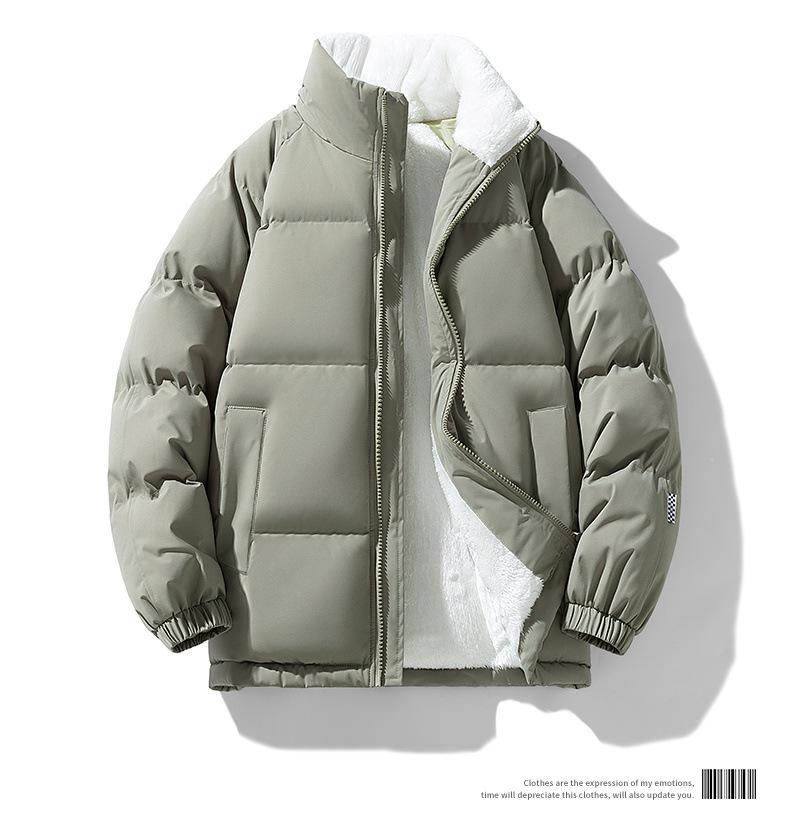 

Зимняя куртка с хлопковым наполнителем из пуха ягненка, мужская куртка с хлопковым наполнителем, с воротником-стойкой, уличная одежда, утолщенная теплая куртка, для пар 3XL