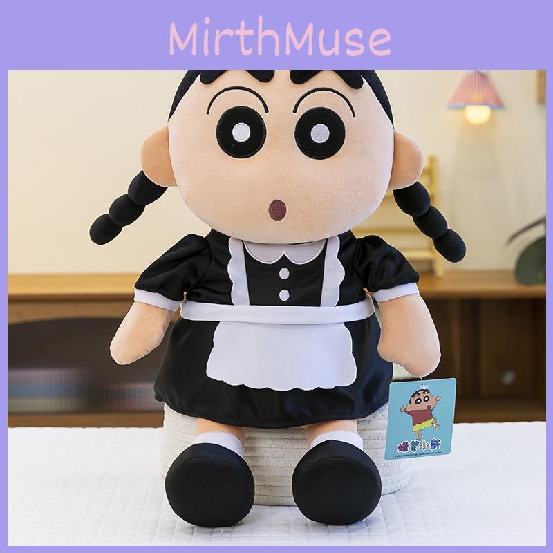 Crayon Chan Shin Maid Costume Plush Toy Double Braided Hairstyle Stuffed Doll