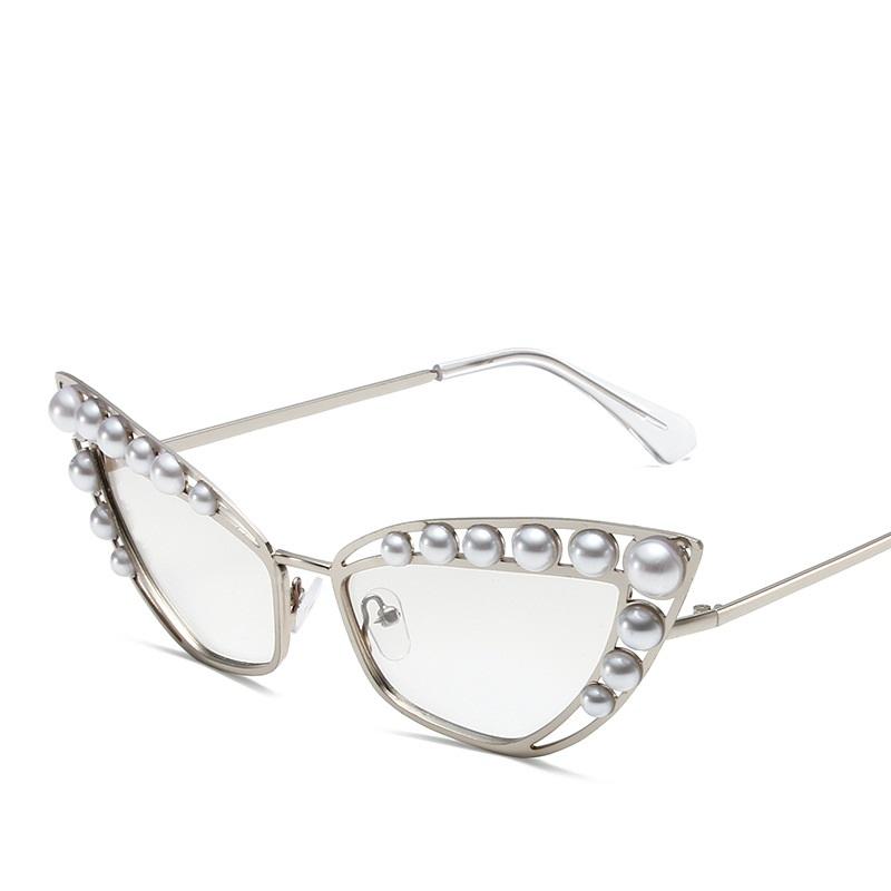 Cat Eye Sunglasses Women Designer Fashion Sexy Metal Frame UV400 Sun Glasses Cateye Shades Diamond Ladies Eyewear