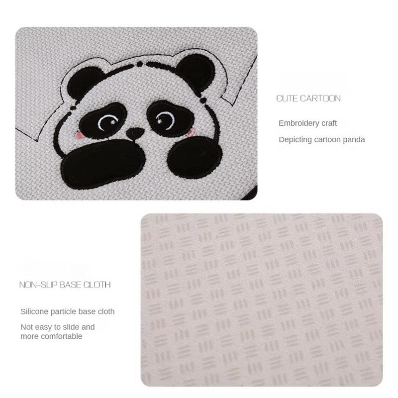 New Linen Cartoon Panda Car  Seat Cushion Non-slip Breathable Universal Car Seat Cover for Most Cars All Seasons Universal