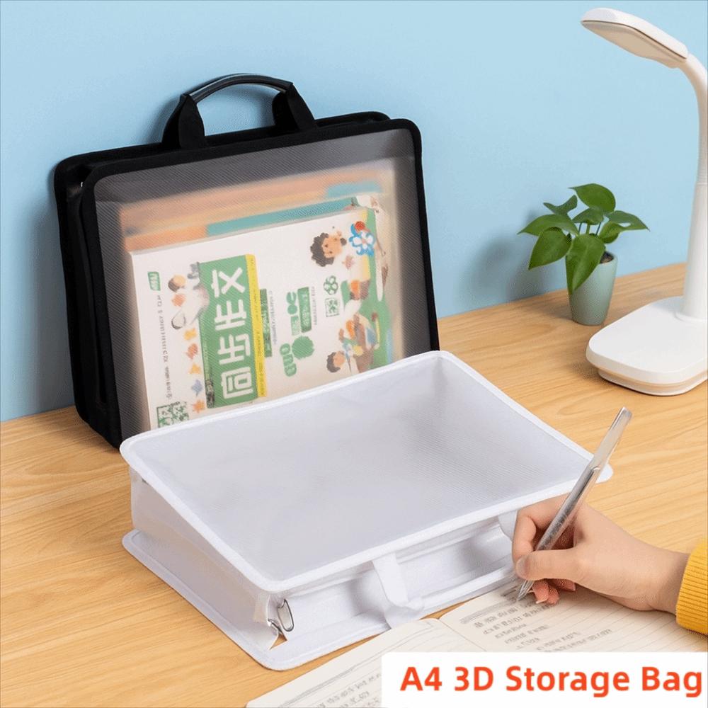Large Capacity Transparent A4 Handbag Waterproof File Storage Bag Students Portable Bag  Office