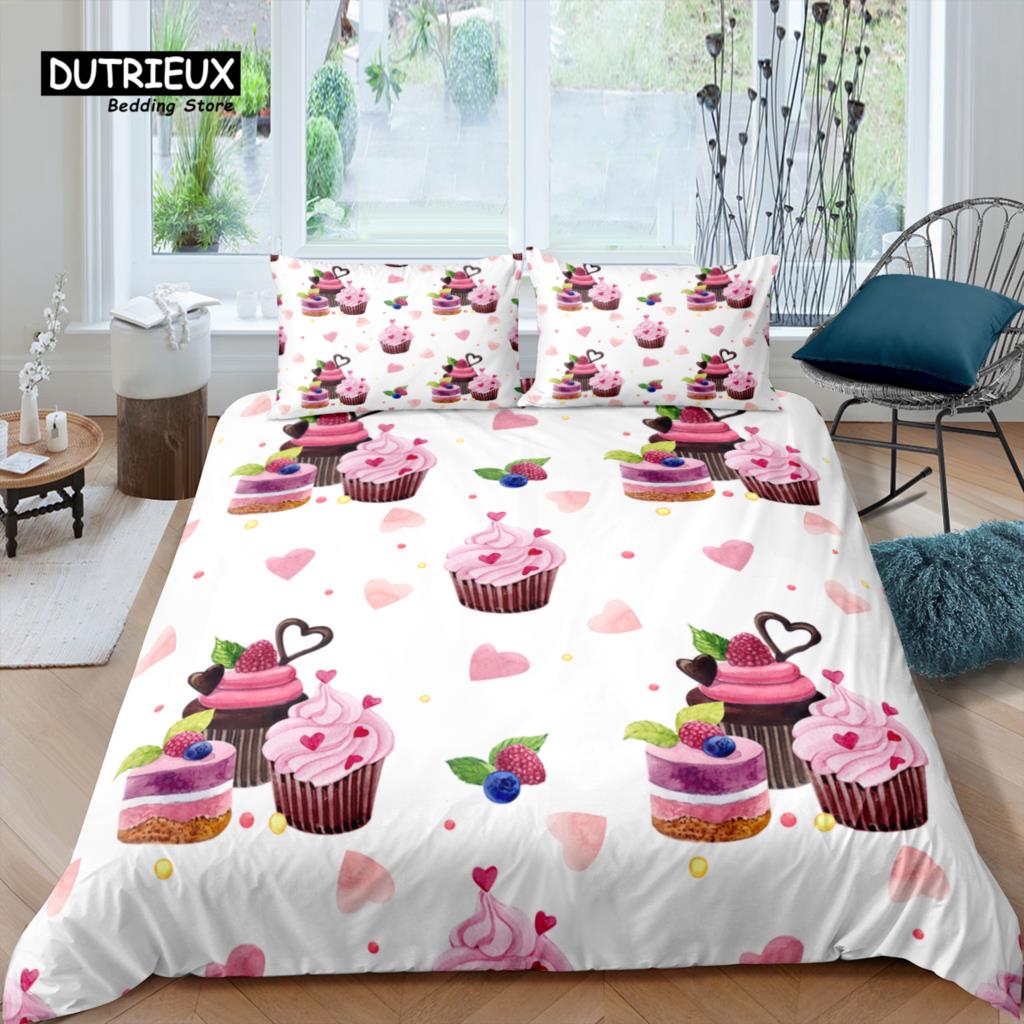 Home Living Luxury 3D Donut Bedding Set Girl Duvet Cover Set Pillowcase Kids Bedding Set Queen and King EU/US/AU/UK Size