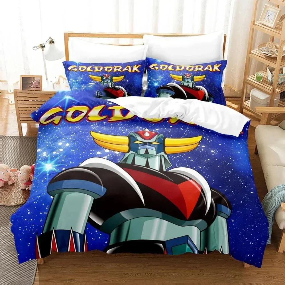 Vrchní sada povlečení Goldorak Grendizer Povlak na přikrývku Potahy na přikrývku do ložnice Jednolůžko Dvojlůžko Královská velikost Potah na prošívanou deku Domácí textil