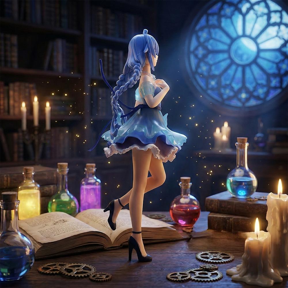 1pc Blue-haired twin-braid girl Figure | Atmospheric Car & Bedroom Decor | Collectible Essential Gift for Birthday & Holiday.