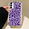 Splicing Purple Leopard Print Phone Case for Samsung Galaxy A55 A07 A17 A56 A36 A26 A16 A53 A06 A14 A24 A34 A54 A15 A12 Cover