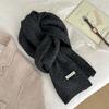 Including short scarves, women's new winter warm knitted wool, solid color versatile neck protection, small scarves, men's