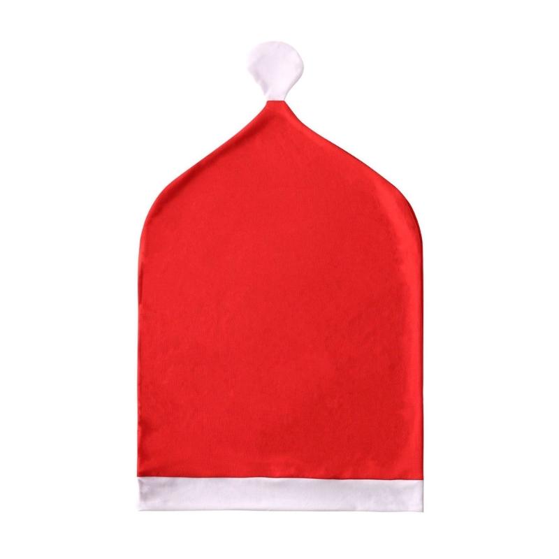 Chair Back Cover Christmas Kitchen Chair Slipcovers In Santa Hat Shape For Holiday Decoration Chair Covers