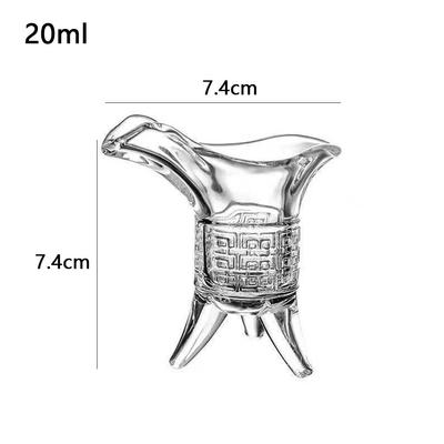 New Retro Chinese Emperor Cup Tripod Base Ancient Crystal Glass Cup Chinese Wine Cocktail Cups