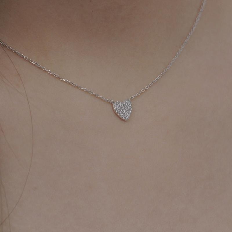 

Less is more silver heart necklace black tone