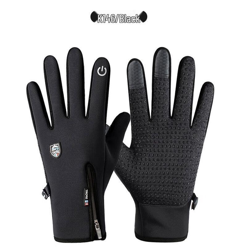 K146 Fleece Windproof Touchscreen Outdoor Cycling Gloves L-XL