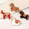 Creative Cute Cartoon Horse Brooches Elegant Alloy Enamel Pin Funny Badges Jewelry Gifts