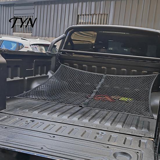 Pickup Truck Bed Organizer Cargo Net, Stretchable Elastic Net Automotive Trunk with 4 Hooks for Bed, SUV Durable Hauling Mesh