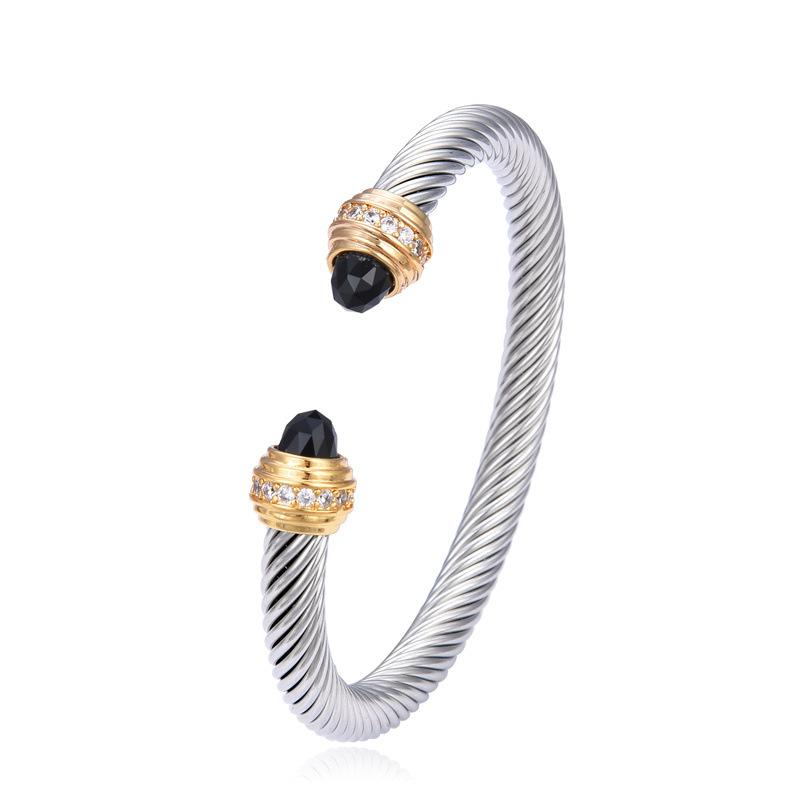 European and American Twisted Wire Gold Opening Bracelet, Brick Bracelet, Cable Wire Rope Bracelet 2026