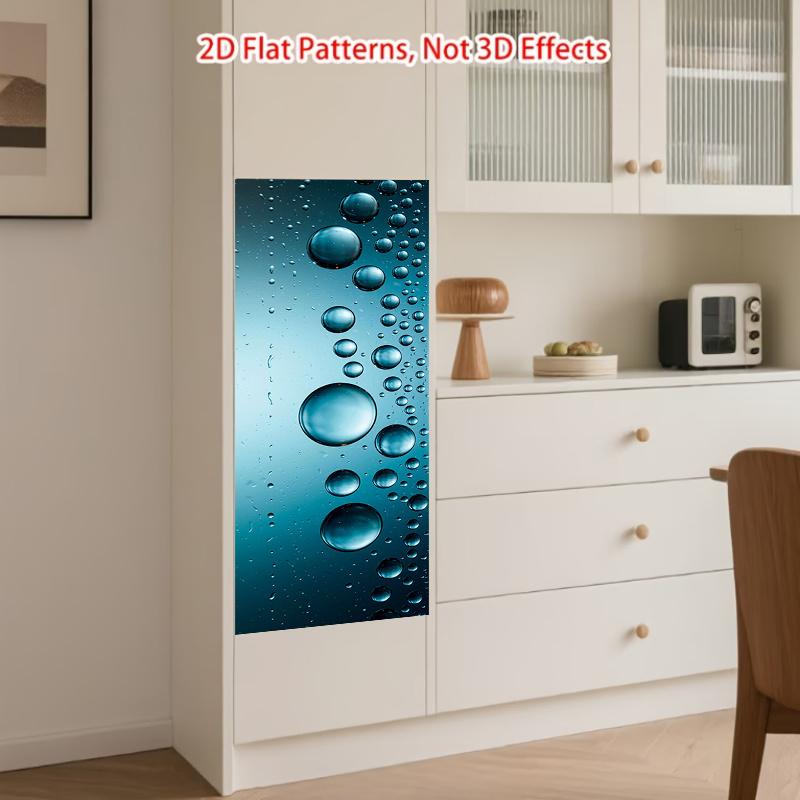 84Style Fridge Stickers Refrigerator Cover Door Landscape Plant Sea Vinyl Self Adhesive Kitchen Furniture Decor Wrap Freezer Sticker DIY
