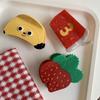 1pc Cute Cream Strawberry Acetic Acid Grab Clip High Ponytail Fruit Cartoon Hair Clip Small Fresh Sweet Shark Clip