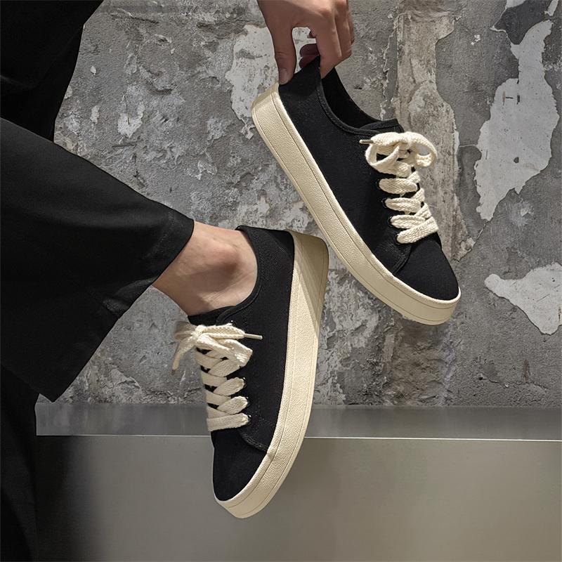 Designer Canvas Shoes Men's Fashionable Original Classic High Aesthetic Retro Trendy Rubber Bottom Breathable Unisex Shoe