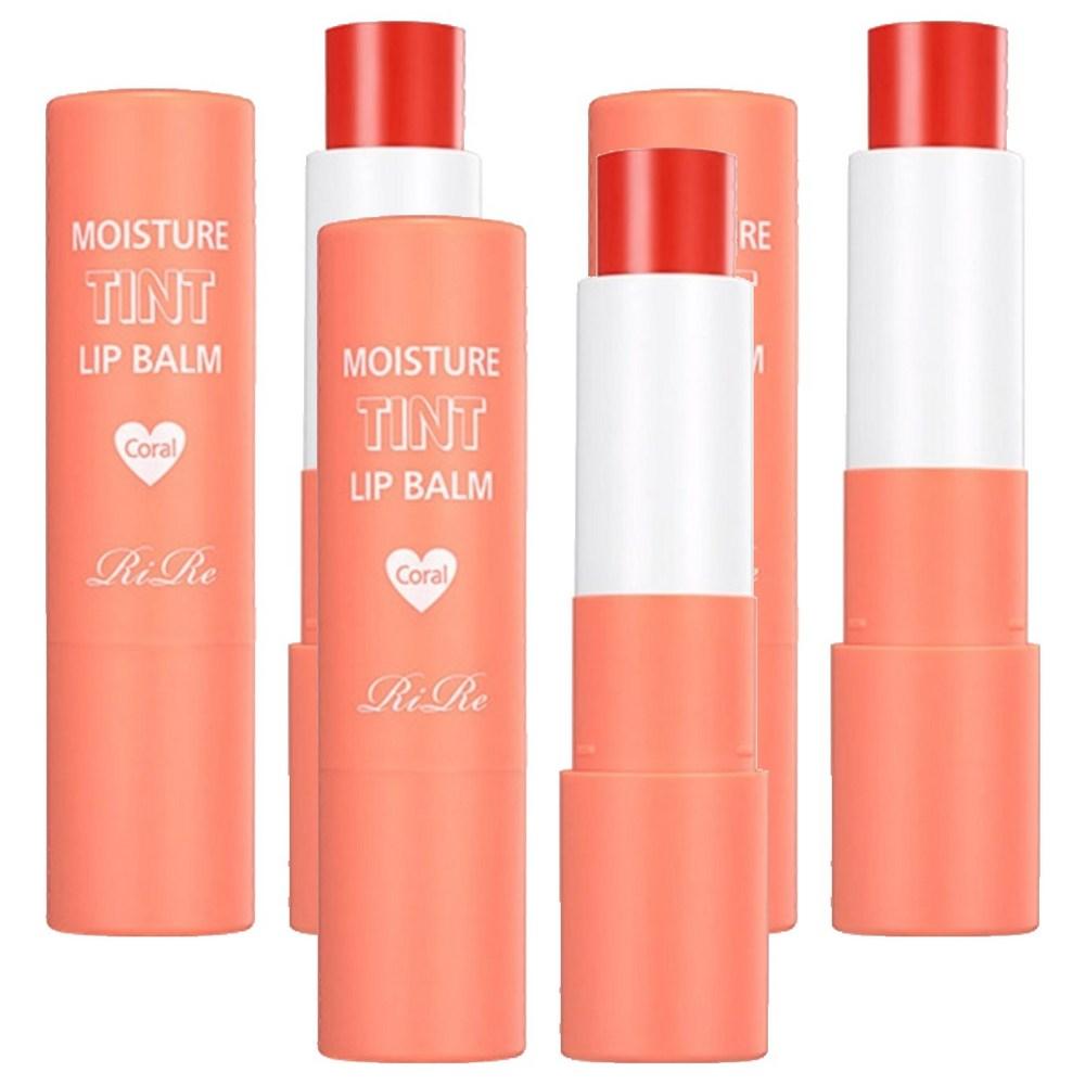 1+1+1 Event RIRE Moisture Tint Lip Balm, 05_Lip Balm_Coral 3 Pieces, 3.5g, 3 Pieces