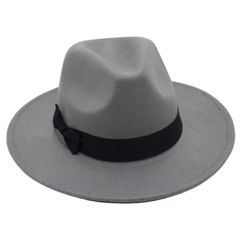 Vintage Performance Zylinder Schleife Anzug Jazzhut Herren und Damen Ausländischer Filzhut Hepburn Tweedhut