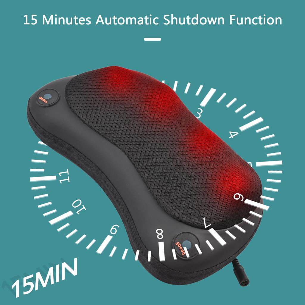 Back and Neck Massager with Heat Special On board Power Supply Massage Pillow with Deep Tissue Kneading for Shoulder