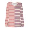 Women's Fashion V-Neck Long Sleeve Workwear With Pocket Striped Printed T-Shirt Top