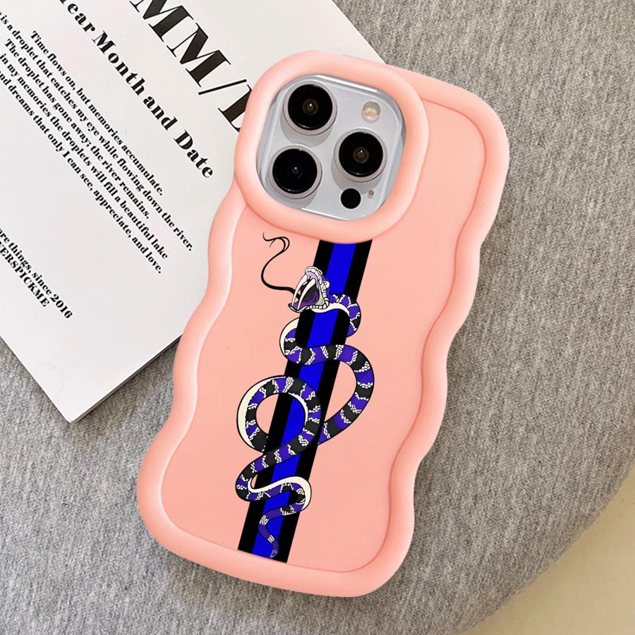 Soft Phone Cover Case for iPhone 17 Air XR 13 14 8 11 12 15 Plus 16 Pro Max Classic Street Snake Line