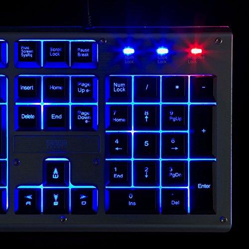 SANWA SUPPLY Backlit Keyboard USB-A Membrane 109 Keys/Japanese 109A Layout SKB-WAR3