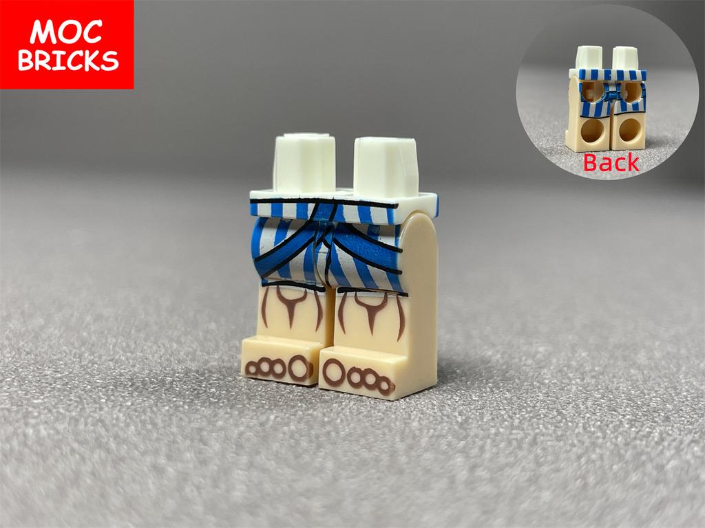 8pcs MOC Bricks Beach Shorts Muscle Men Pants For 4.5cm Figure Accessory Assembled Building Blocks Toy Kids Plastic Dolls