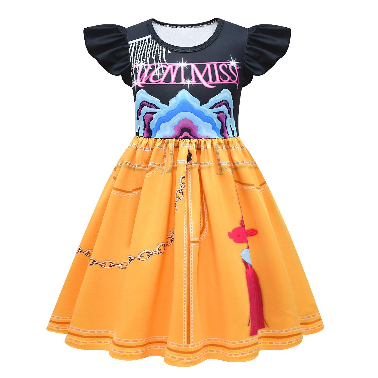 

Удобное Простое Детское Платье Модный Принт Милые Платья Девочки 160