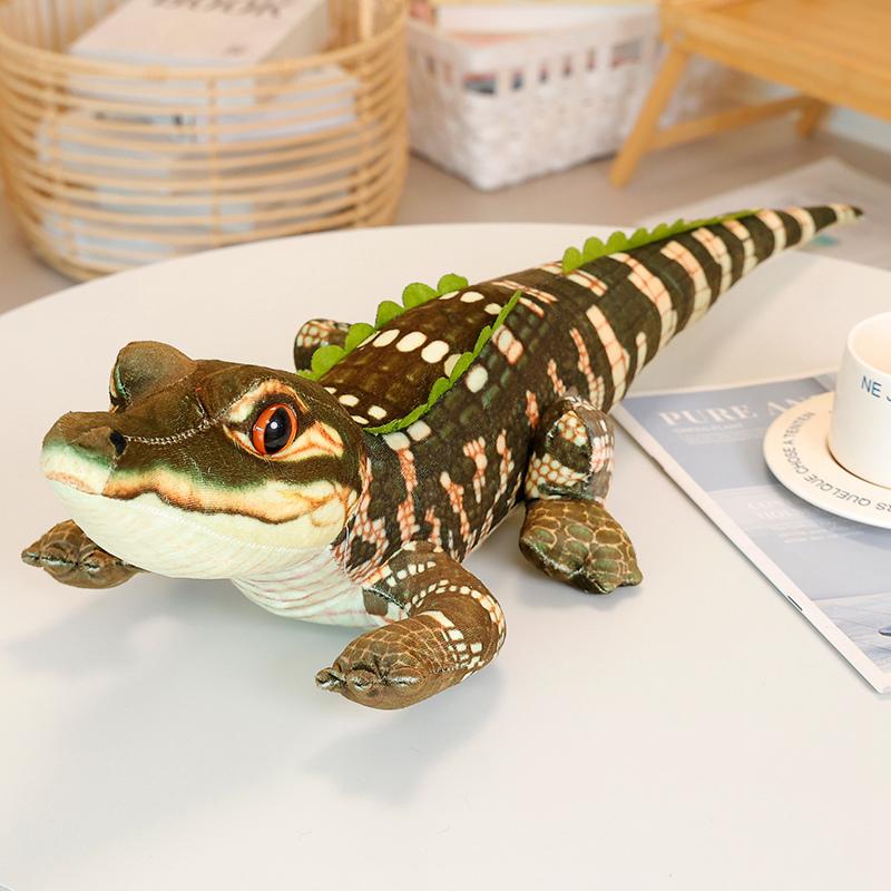 46cm/18.11Zoll Realistisches Alligator-Stofftier Braun Realistisches Reptil-Stofftier Heimdekoration Geschenk Kindergeburtstagsgeschenk 46cm