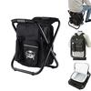 Portable Outdoor Multi-functional Folding Stool Portable Insulated Cooler Bag Backpackable Camping Beach Fishing Chair with Dual-shoulder Straps