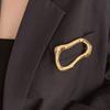 Yousheng Brooch with Safety Pin, Abstract Irregular Metal Outline Lapel Pin, Versatile Accessory for Collar Cuffs Bags