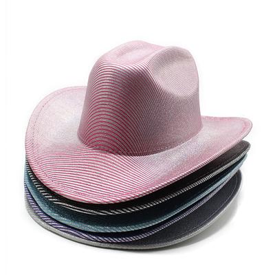New Product Party Performance Fluorescent Big Brim Knight Hat Colorful Cowboy Hat European And American Western Top Hat