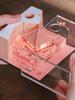 Maßgeschneiderter 3D Notizblock Papierbasteln Haftnotizen Lesezeichen Rosa Haus Villa Notizpapierwürfel für Freundinnengeschenke