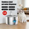 3.2L Pet Water Fountain Stainless with Water Level Steel Cat Water Fountain Window Quadruple Filtration Silent