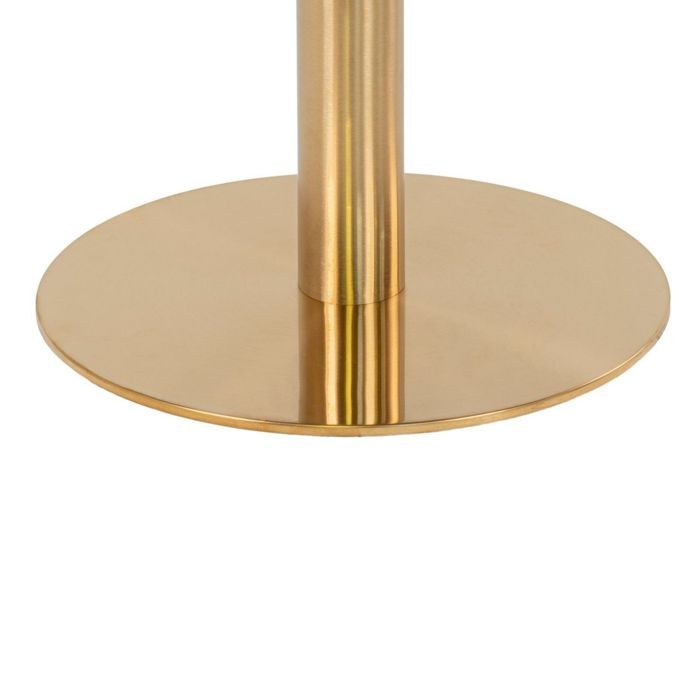 Table à manger ronde 90x75 cm aspect marbre blanc et laiton - DERVAL