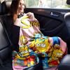 Coperta Cartoon I Simpson, Coperta Corta in Peluche Carina e Calda, Decorazione Casa Soggiorno Divano Quattro Stagioni Viaggio