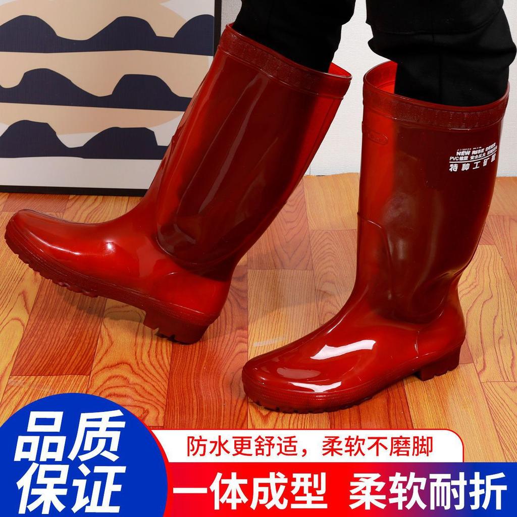 Men's rain boots, medium-leg high-top rain boots, quick-drying, anti-tendon soles, wear-resistant and non-slip summer