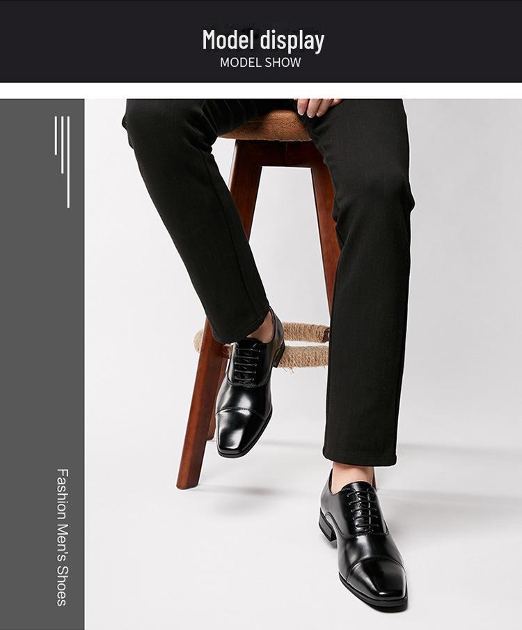 2024 Men's Formal Japanese Leather Oxford Lace-Up Shoes for Weddings & Business Attire