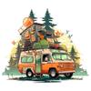 TM78# TM79Cartoon Camper Van Decal Stickers, Waterproof Vinyl Car Bumper & Window Decorative Accessories, Glossy Finish