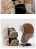Korean Style Winter Patchwork Lei Feng Hat with Ear Protection - Unisex Windproof Cycling Cap