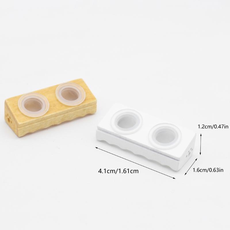 1/12 Doll House Miniature Cats Bed Set with Feeder Bowls for Enhanced Realistic Toy Collection Kids Pretend Play Activity