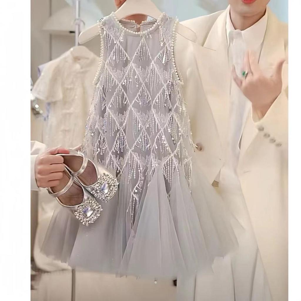 Mädchenkleid Sommer Kinder Prinzessinnenkleid Ärmelloses Weste Rock Westlicher Stil Fischschwanzrock