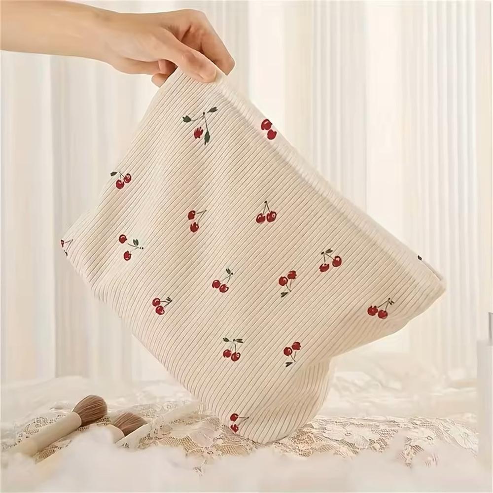 Portable Makeup Bag Autumn Women Storage Bag Corduroy Cosmetic Bag Fashion For School Everyday Use Travel