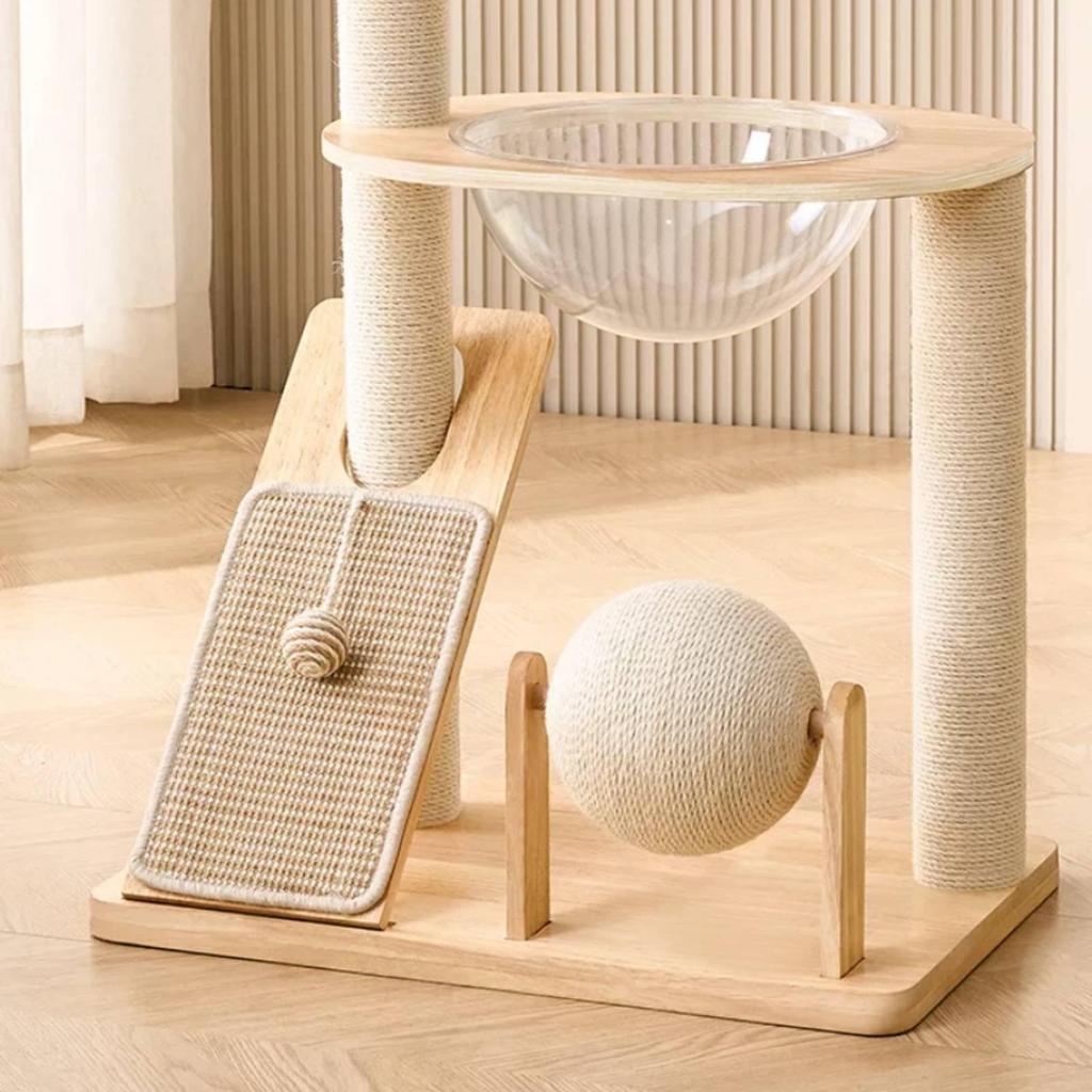 Wooden Cat Vertical Space-Saving Climber Design Animal