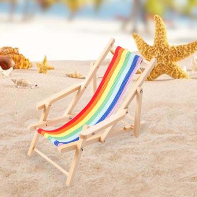 Puppenhaus Liegestuhl Möbel 1/12 Rollenspiel Handgefertigt Mini Strand Sonnenbad