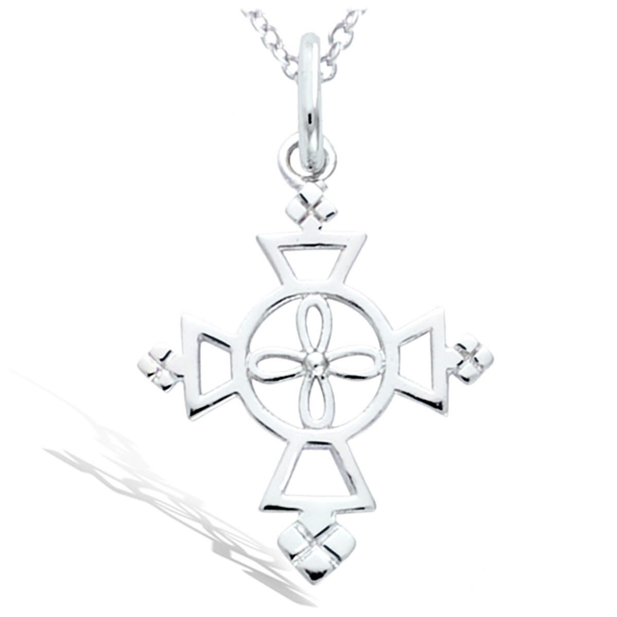 

Les Trésors De Lily [R1663] - Серебряный кулон «Эфиопский крест» (родий) - 20x17мм