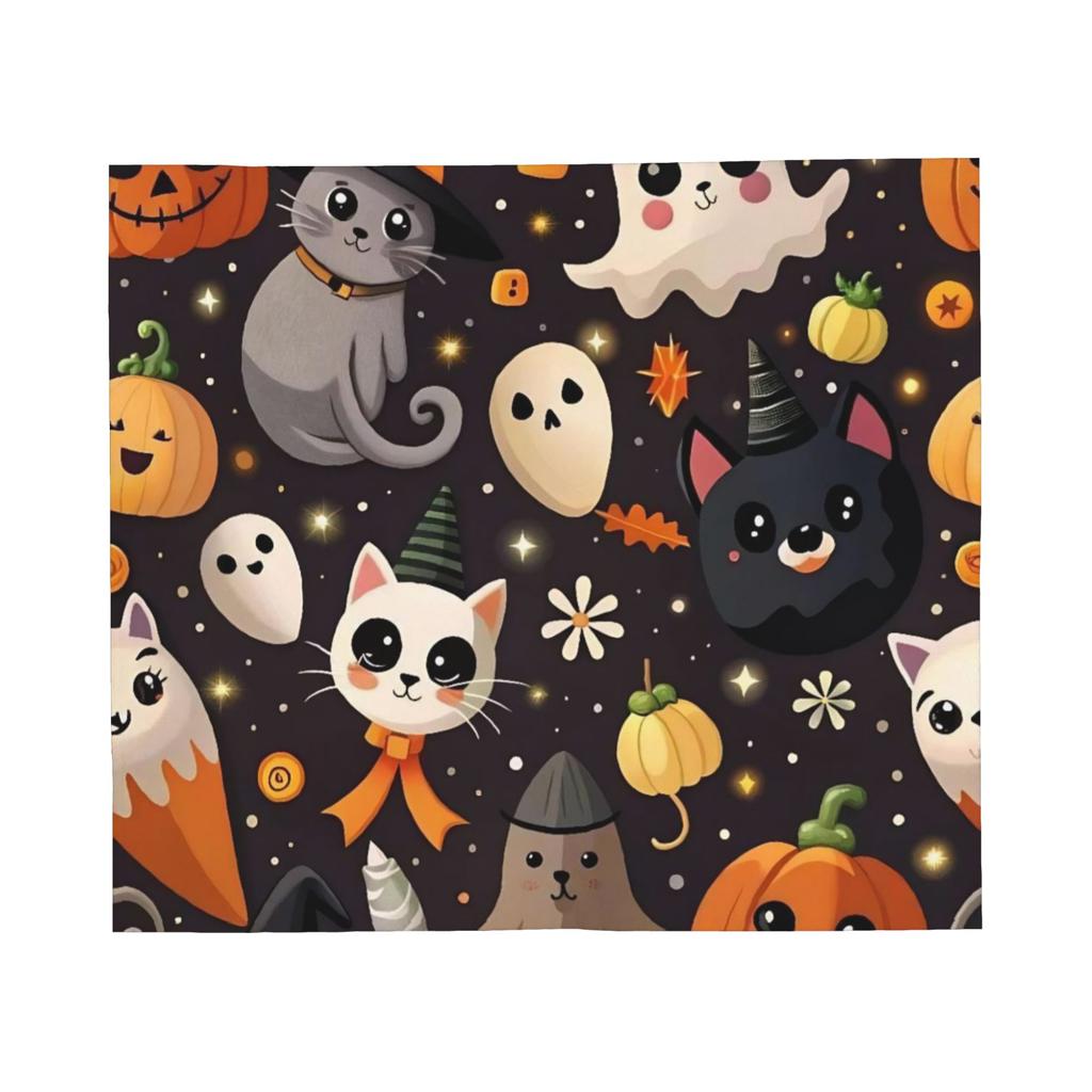 Halloween Blanket Flannel Gothic Bats Ghosts Witch Soft Throw Blanket for Home Couch Bed Rug