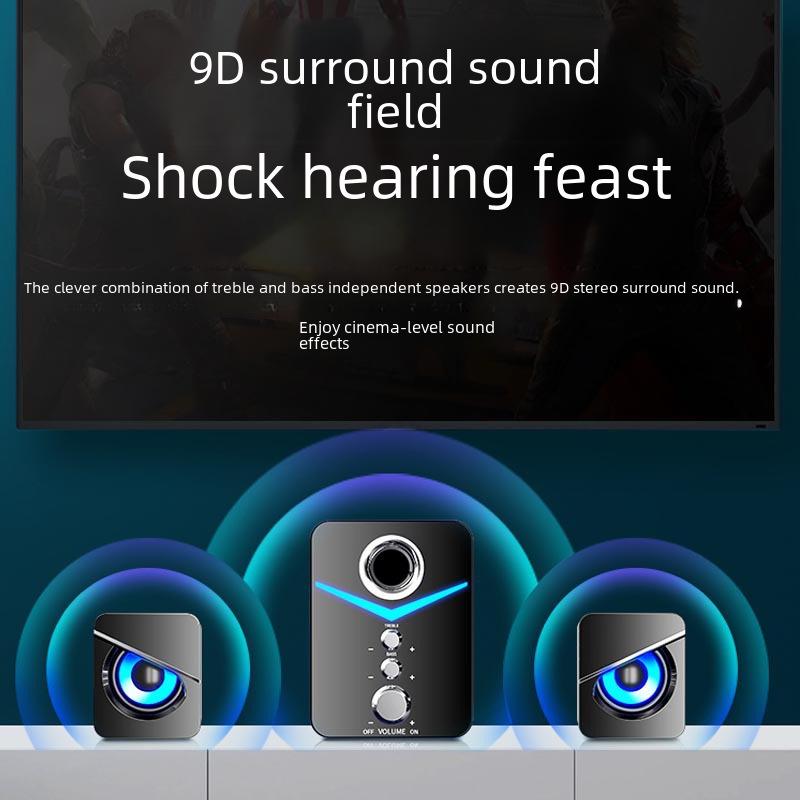 Saida Multimedia Bluetooth Wired Desktop Speaker with Subwoofer