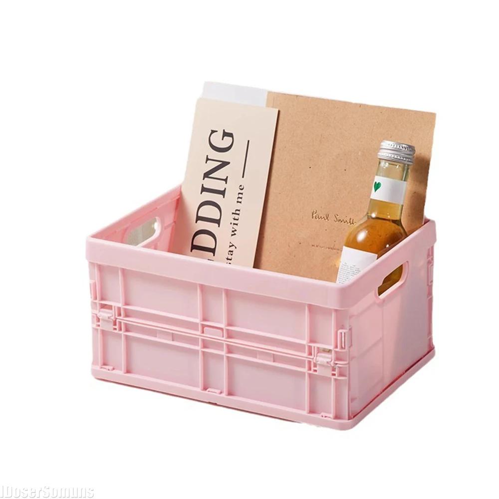 Simple Folding Storage Box Dressing Cosmetics Desktop File Organization Artifact Stationery Storage Basket for Home Space Saving
